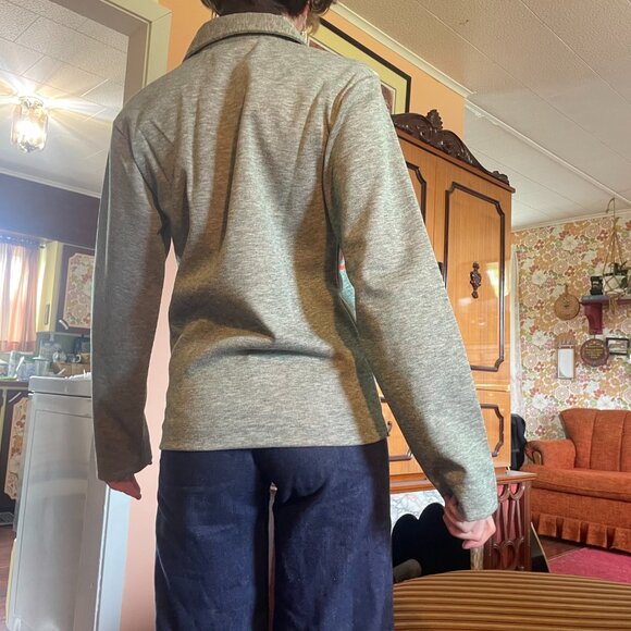 DEADSTOCK 1960s MOD dagger collar abstract long sleeve with Built in dickey! - Picture 9 of 16